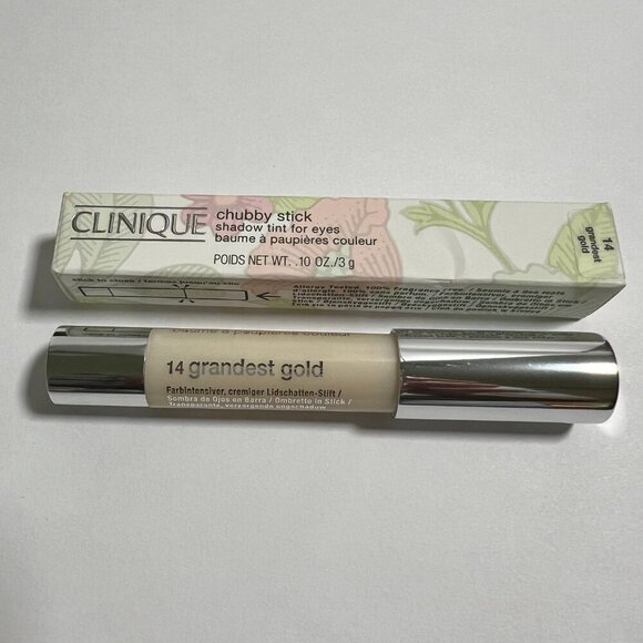 Clinique Chubby Stick Shadow Tint For Eyes Shade 14 Grandest Gold Full Size - Picture 2 of 2